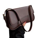 One Shoulder Bag for Women Trendy Underarm Fashion Handbag Coffee