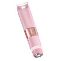 Dual Head Electric Hair Shaver for Women Painless Bikini Trimmer for Leg Arm Body Face Pink