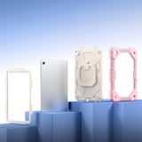 360 Rotating Stand Case for Samsung Tab A11 Plus A9 Plus with Strap Rose Gold