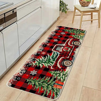 2PCS Christmas Floor Mats Set – Non-Slip Rugs for Kitchen Bathroom Living Room and Doorway Style 2