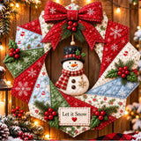 Christmas Quilted Wreath DIY Sewing Kit with Precut Fabric for Door Decor Style 2