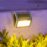 4 Pack Solar Deck Lights Outdoor LED Step Lights for Stairs Pathway Patio Garden Yard Warm White