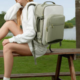 40L Travel Backpack for Men & Women Waterproof Carry-On Bag with 3 Storage Pockets Green