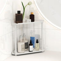 2-Tier Storage Rack – Perfume & Skincare Organizer for Home White
