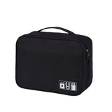 Large Travel Organizer Bag for Electronics with Adjustable Dividers Black