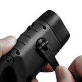 Hand Crank Solar Powered Emergency LED Flashlight – Rechargeable Light Black