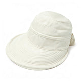 Detachable Wide Brim Sun Hat 2 in 1 with Zipper for Women Off White