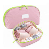 3-in-1 Clam Shaped Travel Bag for Bra Panty and Sock Storage Pink