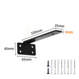 2Pcs Floating Shelf Brackets 0.4 cm Thick for Shelves Support DIY Small