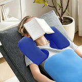2PCS Inflatable Travel Neck Pillow for Car Plane Soft Velvet PVC Portable Royal Blue