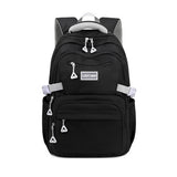 Solid Nylon Backpack Teenage Girls School Shoulder Bag Black