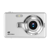4K HD 1080P Digital Camera Retro Video Camera for Kids Beginners with 32GB TF Card Silver