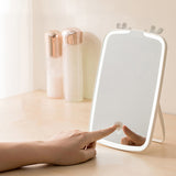 LED Makeup Mirror Touch Control USB Rechargeable Vanity Mirror with 3 Light Modes White