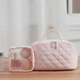 Large Capacity Portable Cosmetic Bag Travel Toiletry Storage Organizer Pink