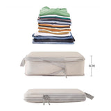 6Pcs Set Packing Cubes Travel Bags Compression Packing Organizer Bags for Travel Suitcases Storage Bags Beige