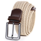 Mens Belt  Braided Stretch Golf Belt for Golf Pants Casual Shorts Jeans Khaki