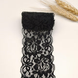 10 Yards Elastic Stretch Lace Trim Floral Ribbon for Sewing DIY Black
