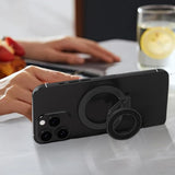 Removable Magnetic Ring Holder & Phone Grip for iPhone 12–16 Series Black