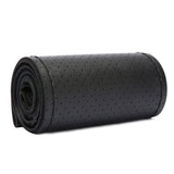Leather Steering Wheel Cover Non-Slip Auto Steering Wheel Protector Black