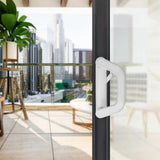 Sliding Door Handle Replacement Set with Keyed Lock White
