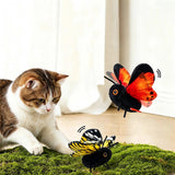 Butterfly Cat Toy Electric Flapping Wings 3 Modes with Touch Activation Gold
