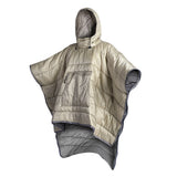 Camping Warm Cloak Cape Poncho Sleeping Bag Wearable Hooded Blanket for Hiking Fishing Outdoor Sport Khaki