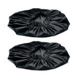 2 PCS Extra Large Waterproof Reusable PEVA Shower Caps for Long Hair Black