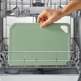 3 PCS Plastic Cutting Board Set for Cooking Camping with Hanging Loop Green