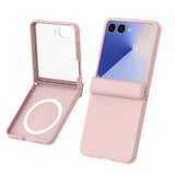 Case and Screen Protector Compatible With Samsung Galaxy Z Flip 8 with Hinge Cover Pink