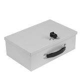 Fireproof Document Box with Key Lock Secure Lock Boxes for Documents Jewelry Cash White