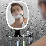 Shower Mirror Fogless for Shaving Anti-Fog Shaving Mirror with Razor Holder for Shower Room Round