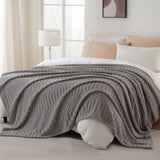 Soft & Fluffy Fleece Throw Blanket Perfect for Sofa Couch Chair Bed Living Room & Bedroom Gray