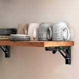 2Pcs 90 Degree Folding Shelf Brackets Shelf Black