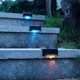 4Pcs Solar Deck Lights Outdoor for Outdoor Garden Stairs and Deck Multicolor
