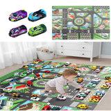 City Road Play Mat with 4pcs Car Toys Car Road Playmat Learning Gifts
