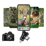 4-in-1 Multi-Port Memory Card Reader – USB, USB-C, Micro USB, SD/TF Card Slots and iOS Charging Port Adapter