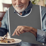 2 Pack Bibs for Men Women Washable Clothing Protector Bibs with Hook and Loop Closure for Meals Cooking Crafts Daily Activities Gray
