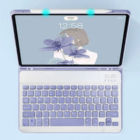 Wireless Bluetooth Keyboard with Keyboard Case and Mouse Compatible with iPad 11 (A16) 2025 And 10th 10.9(2022) Purple