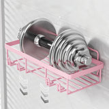 5Pcs Adhesive Shower Caddy Bathroom Wall Organizer Rack Pink
