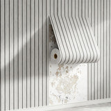 Self Adhesive Wood Grain Slat Wall Panel PVC Faux Engineered Finish Silver