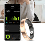 Smart Health Ring with Heart Rate Sleep & Blood Oxygen Monitoring Rose Gold