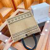 Jute Tote Bag with Handle Reusable Handbags Burlap Tote Mama Bag Style 2