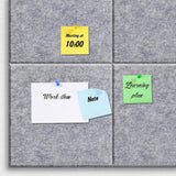 12Pcs Large Felt Bulletin Board Wall Tiles for Office & HomePanels Silver Gray
