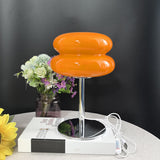 Dimmable Egg Tart Bedside Lamp Mid Century Modern Nightstand Light Orange