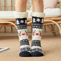 3 Pair of Christmas Non Slip Floor Socks for Women Cozy Plush Fleece Winter Warm  House Socks