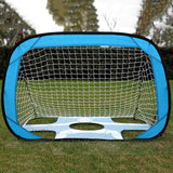 2-in-1 Portable Foldable Soccer Goal with Detachable Target - Blue