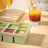 3PCS Large Ice Cube Trays Silicone Ice Cube Trays Huge Square Ice Cubed Tray for Whisky and Cocktail Green