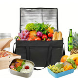 Insulated Food Delivery Bags for Pizza Grocery Shopping and Catering Black