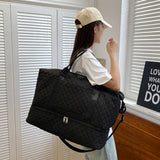 2Pcs Travel Bag Set Duffel Bag with Toiletry Bag Black