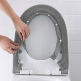 Winter Warm Toilet Seat Cover Elastic Bathroom Closestool Toilet Seat Cover Pad Mat Light Grey